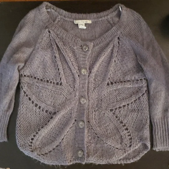 American Rag | Heather Grey Knit Button-Up Cardigan | Juniors M - Picture 5 of 5